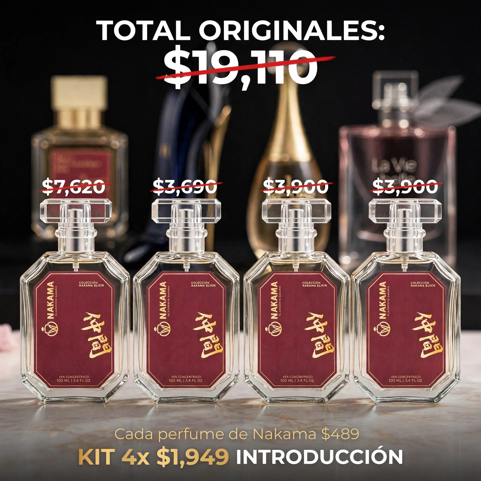 Kit Perfecto NAKAMA - 4 Ocasiones, 4 Best Sellers de MUJER